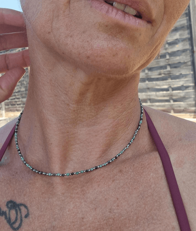 Collier Stone & Steel Turquoise Africaine