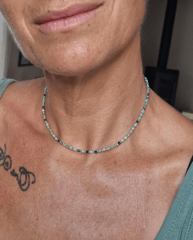 Collier Stone & Steel Turquoise-lapis lazuli