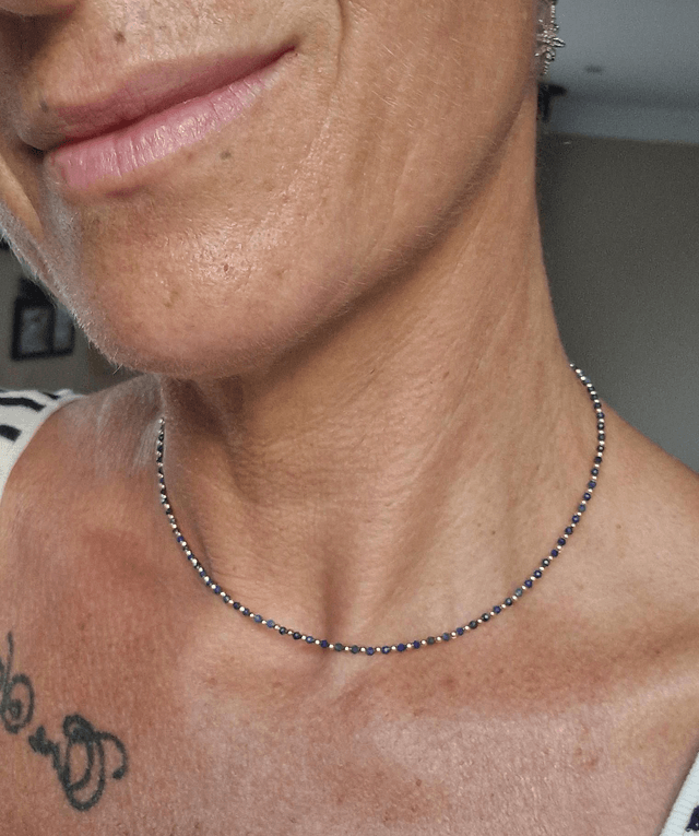 Collier Stone & Steel Lapis Lazuli 