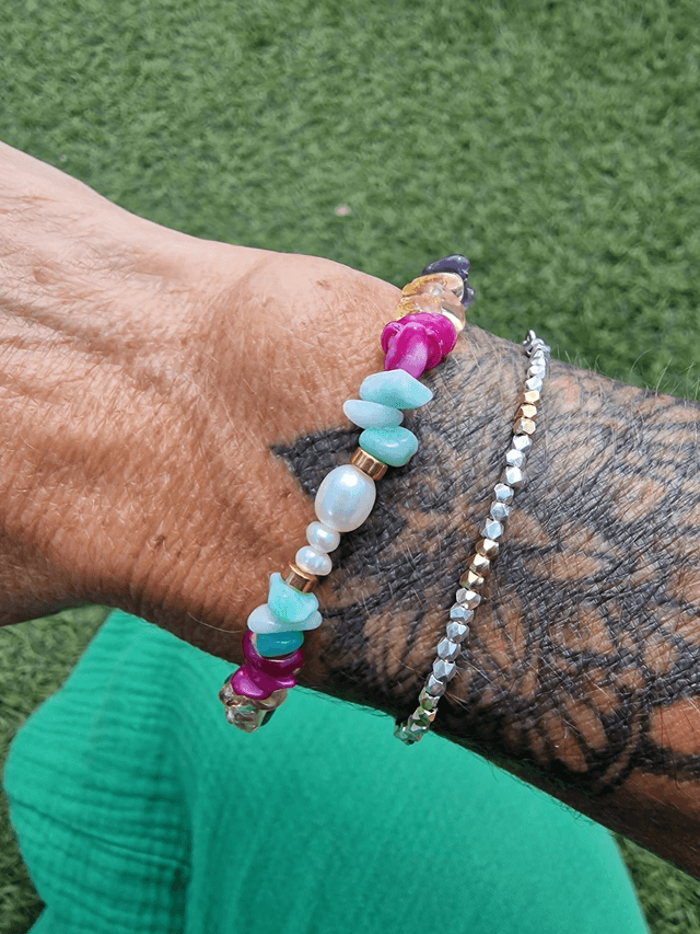 Bracelet Pearl & Reef rainbow doré