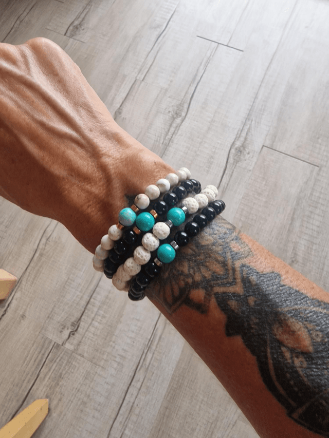 Bracelet basic Lapis Lazuli -Magnésite turquoise 