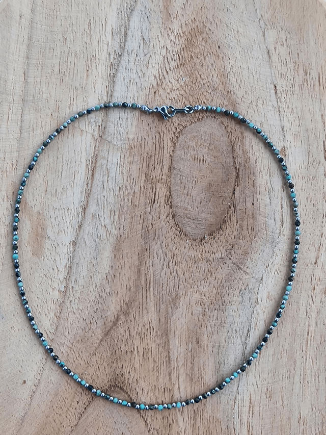 Collier Stone & Steel Turquoise Africaine