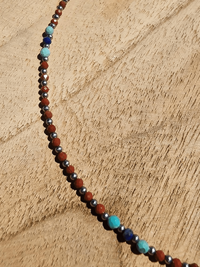 Collier Stone & Steel Jaspe Rouge