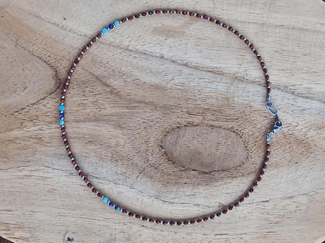 Collier Stone & Steel Jaspe Rouge