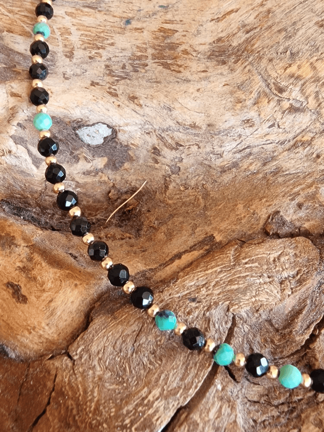 Collier Stone & Steel Onyx-turquoise