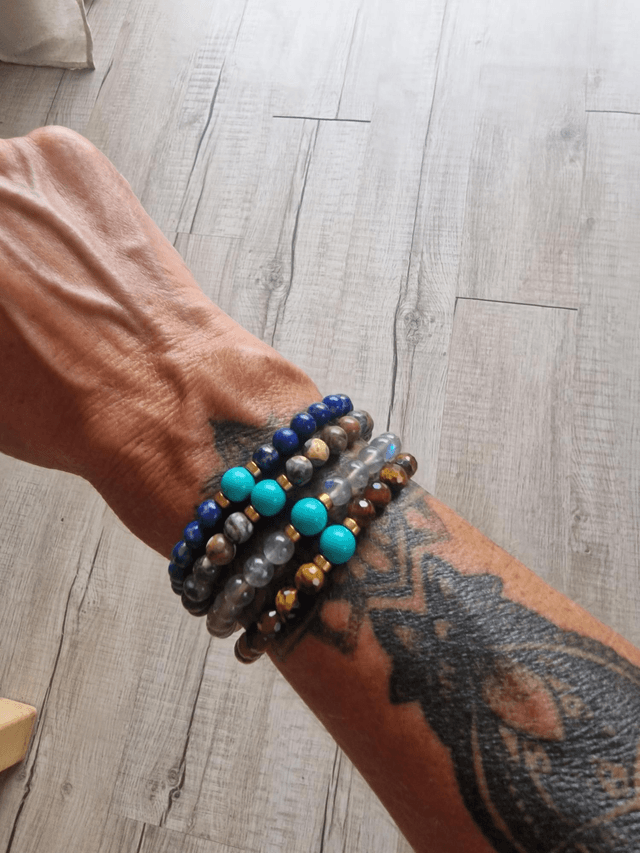 Bracelet basic Lapis Lazuli -Magnésite turquoise 
